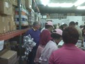 Ken Conrad helps organize volunteers. 